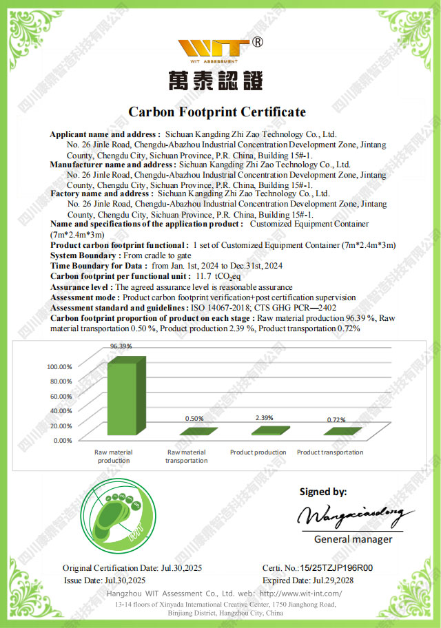 产品碳足迹证书